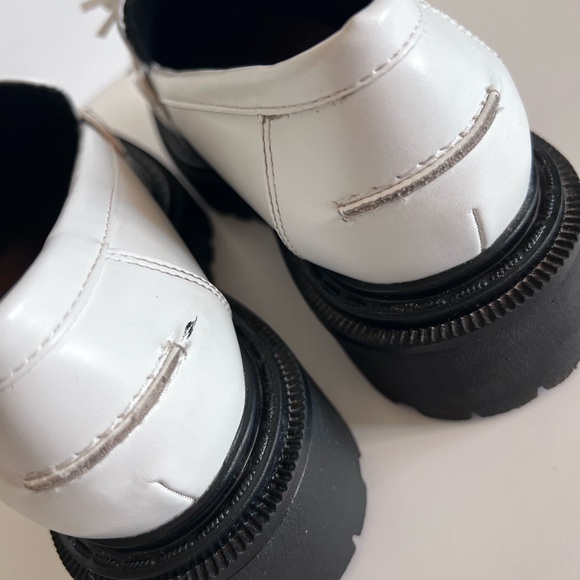H&M White Faux Leather Platform Chunky Loafers size 38 - Picture 7 of 10